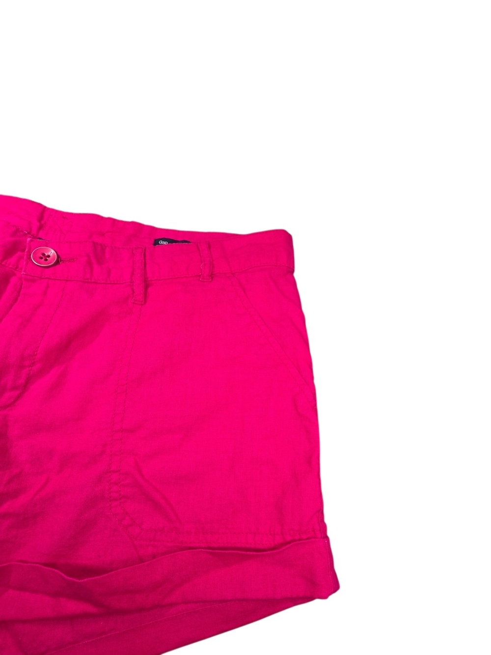 GAP Bright Pink Chino Shorts Cuffed Hem Size 12 - Picture 3 of 8